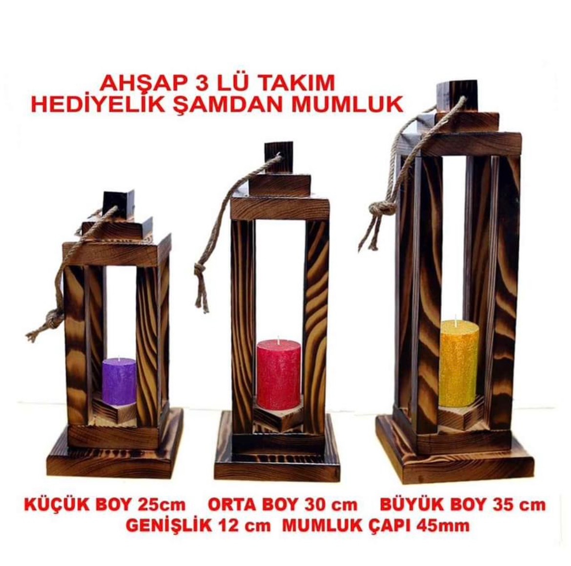 3'Lü Şamdan Mumluk