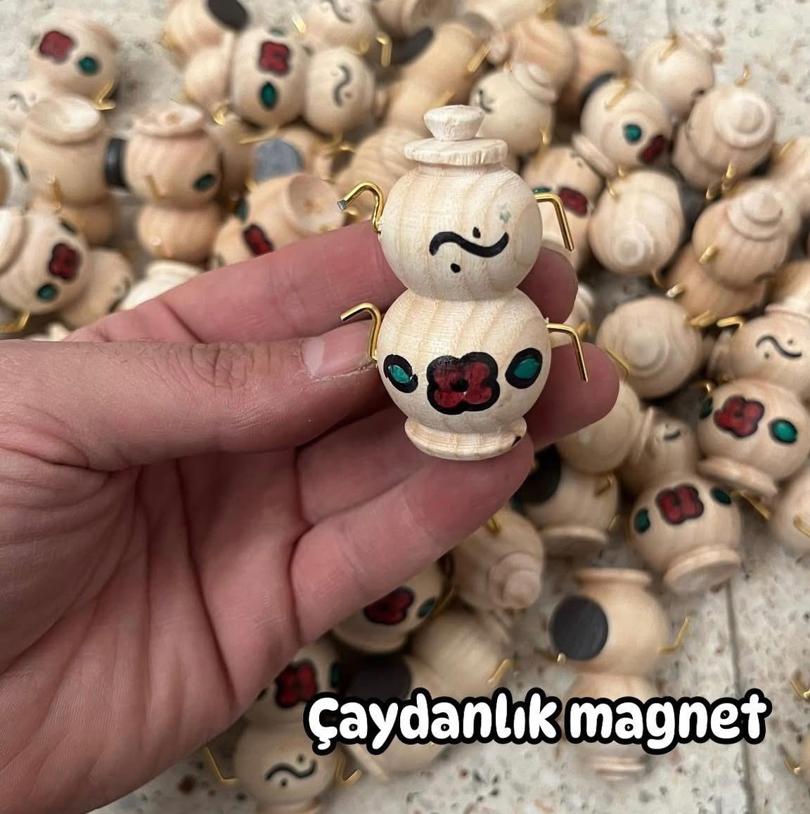 Ahşap Çaydanlık Magnet