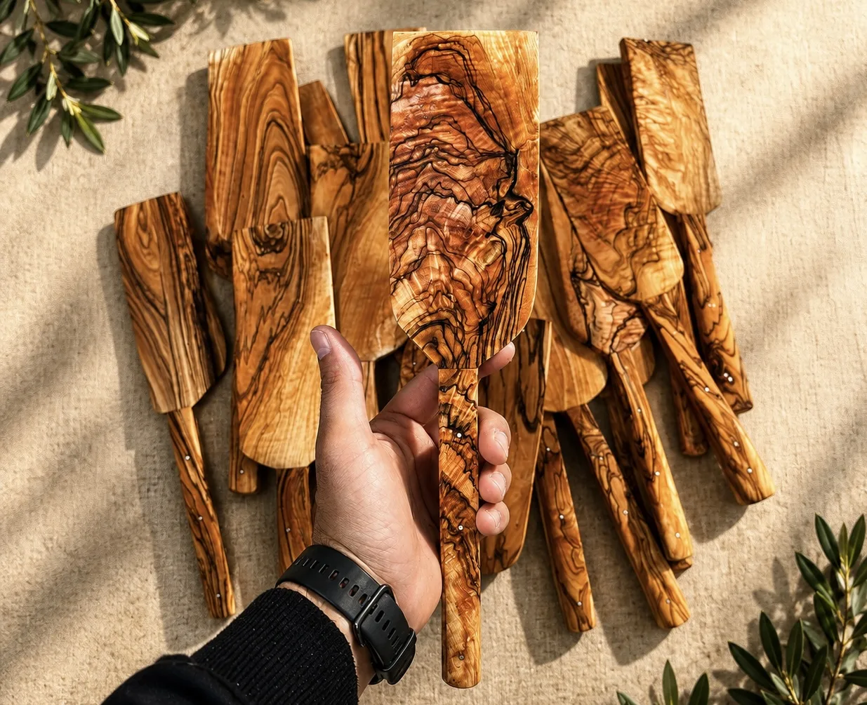 35 cm Zeytin Ağacı Saplı Çevirgeç