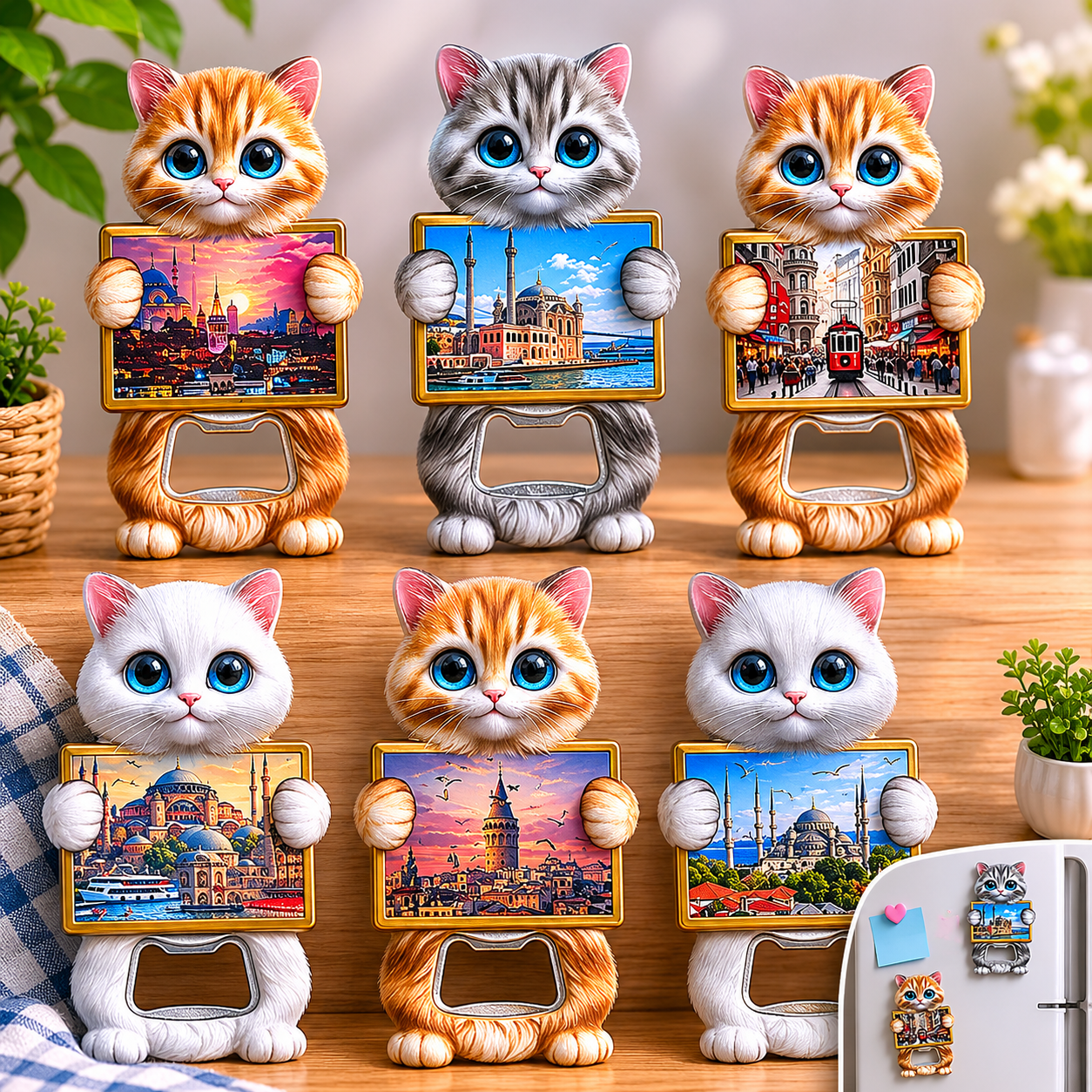 Uv Baskılı Kedi Açacak Magnet
