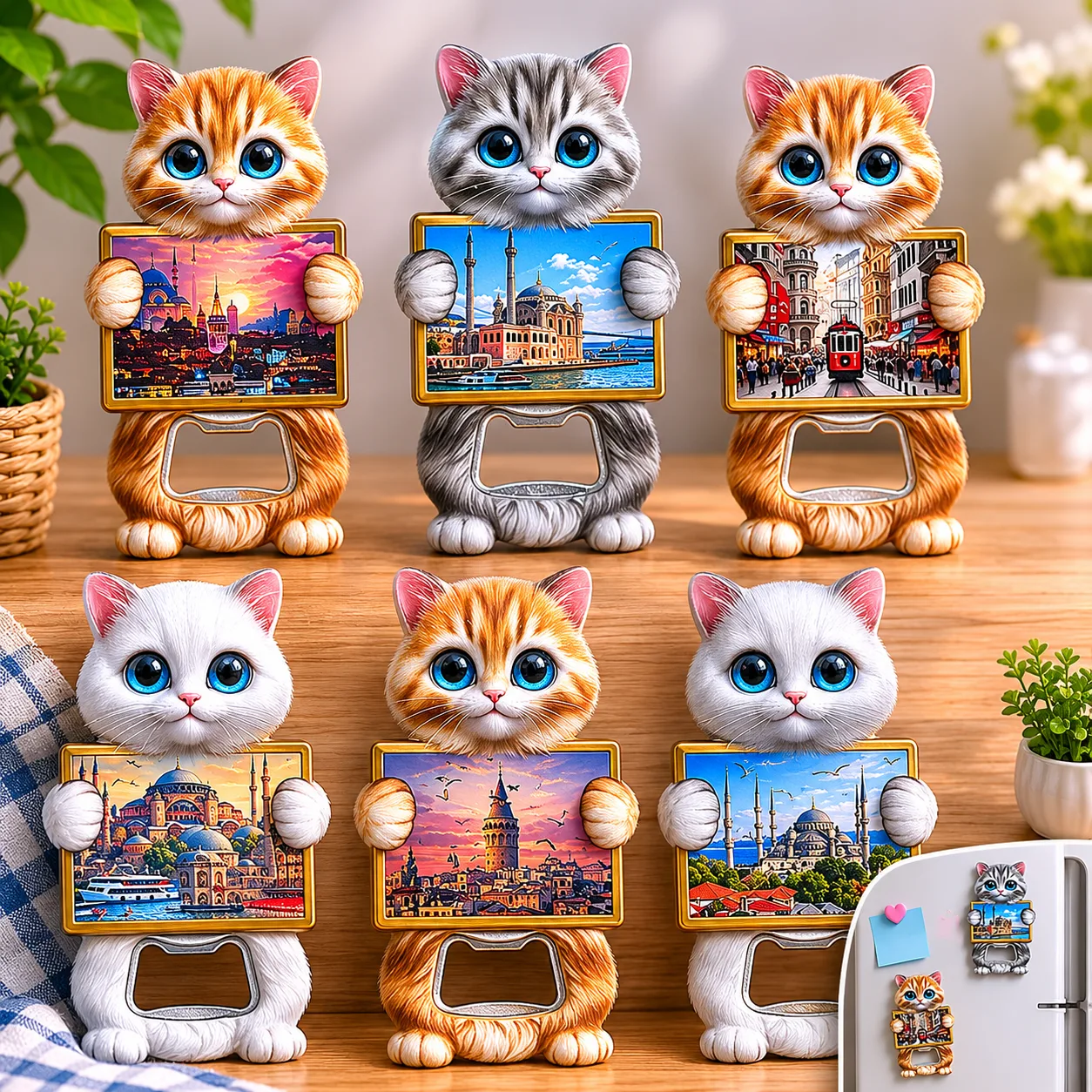 Uv Baskılı Kedi Açacak Magnet