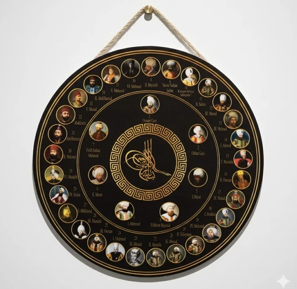 25 cm Osmanlı Padişahları Tablosu