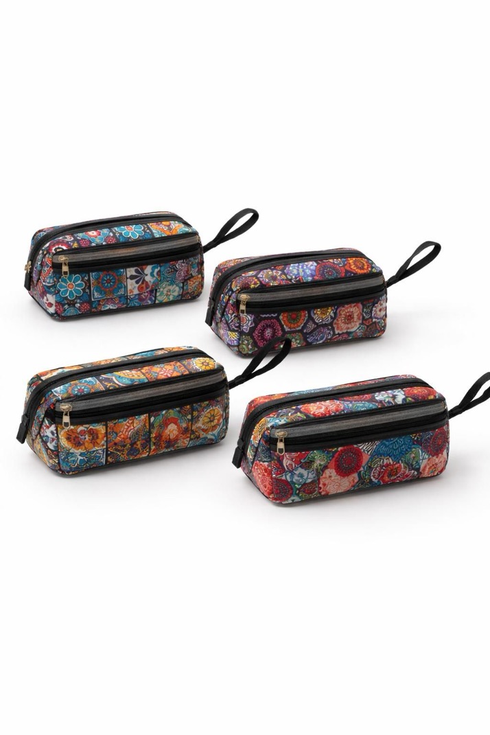 Makyaj Çantası Kilim-Terme 3 Fermuarlı