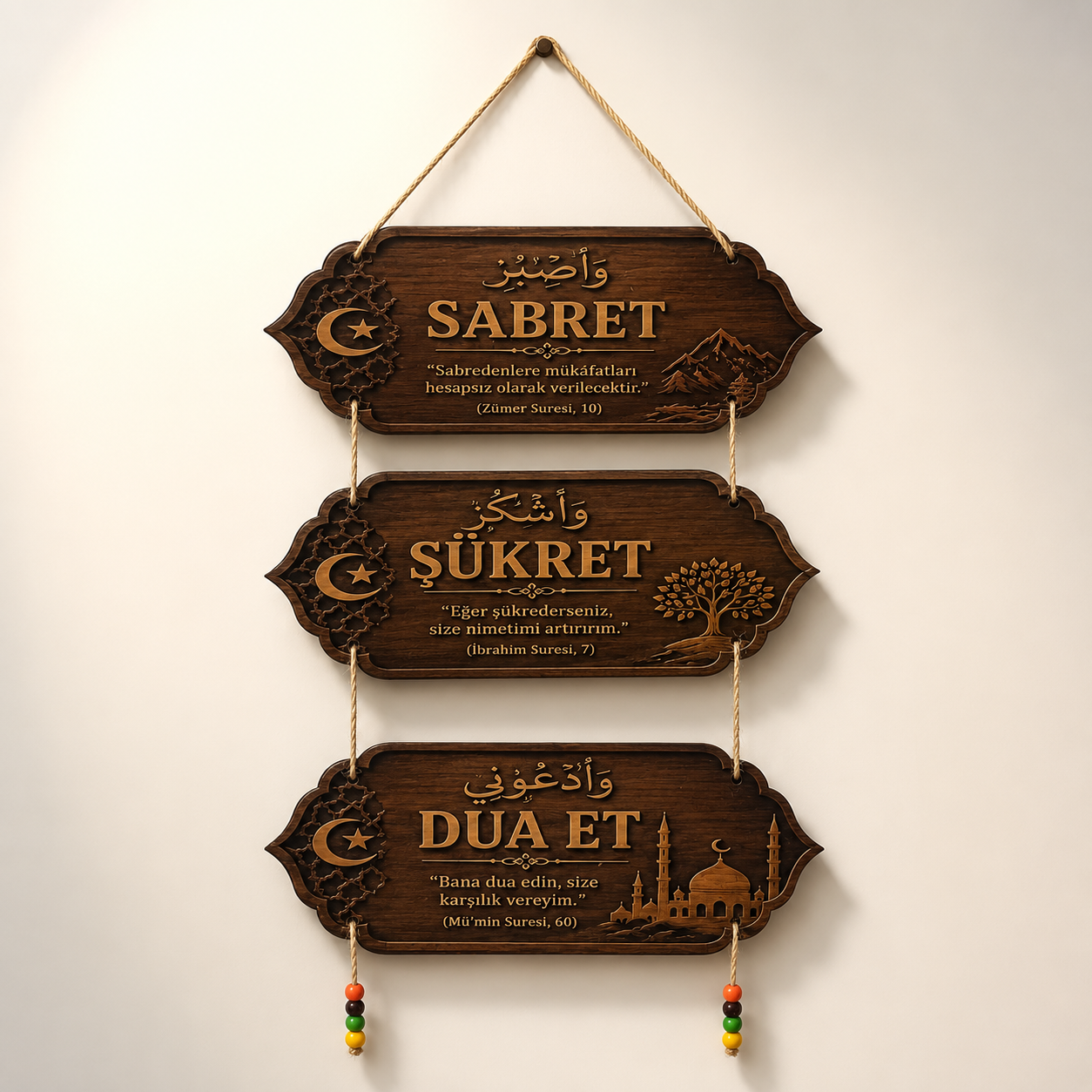 7mm Kalın Sabret Şükret Dua Et