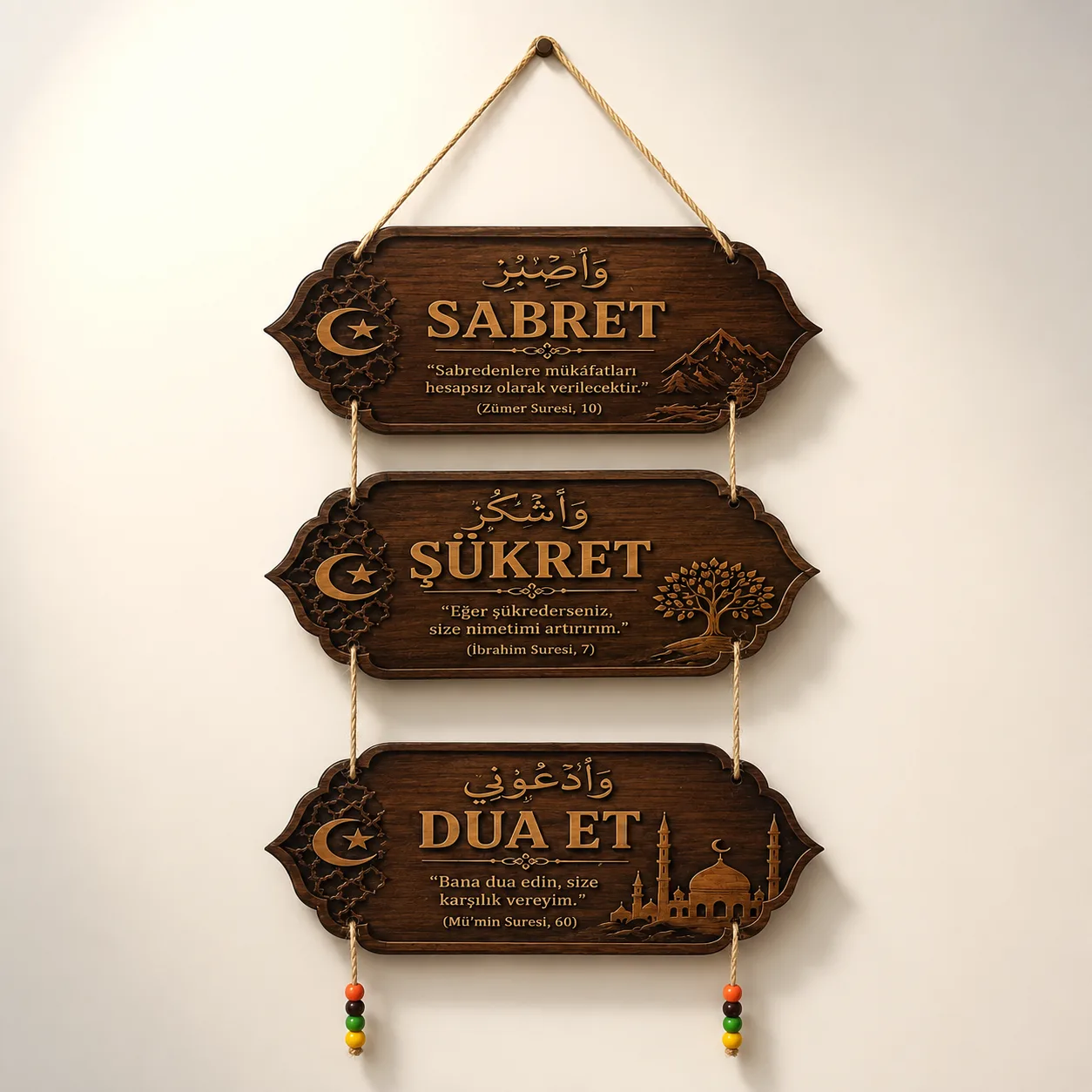 7mm Kalın Sabret Şükret Dua Et
